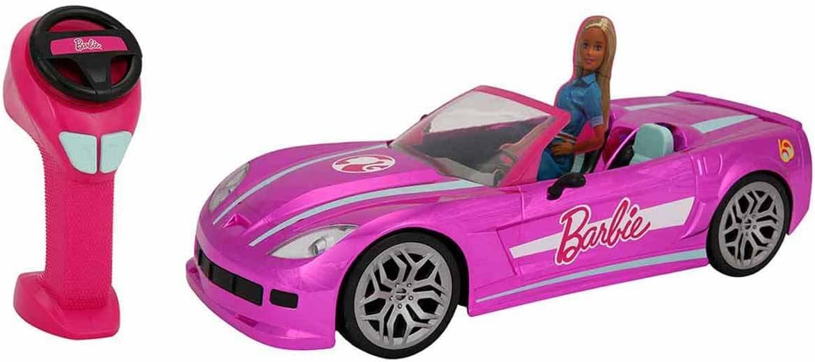 Mondo Motors - Mattel Barbie Dream Car Cabrio Glamour - RC auto voor Barbie kinderen - tweezitsbank - realistische details - roze