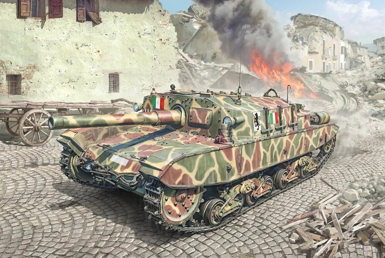 Italeri 6751 1:35 Semovente M43 da 105/25 Basotto - originalgetreue Nachbildung, Modellbau, Plastik Bausatz, Basteln, Hobby, Kleben, Modellbausatz, Zusammenbauen, unlackiert