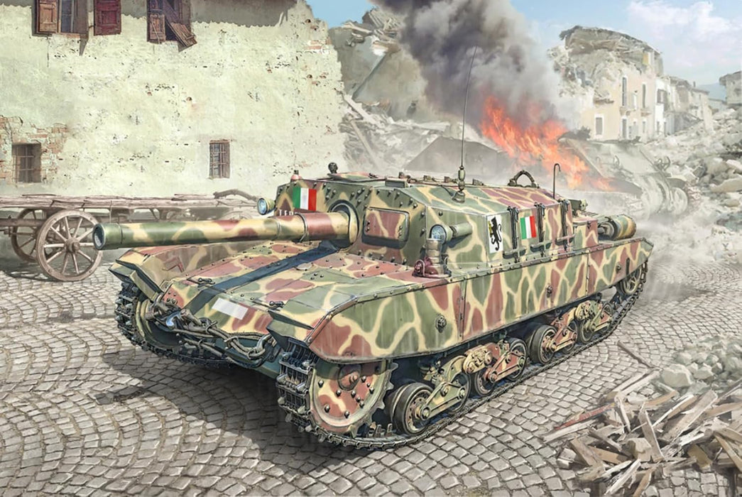 Italeri 6751 1:35 Semovente M43 da 105/25 Basotto - originalgetreue Nachbildung, Modellbau, Plastik Bausatz, Basteln, Hobby, Kleben, Modellbausatz, Zusammenbauen, unlackiert