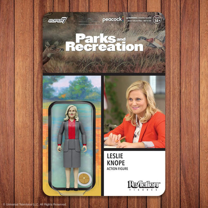 SUPER7 Parks and Recreation Leslie Knope Figura de reacción de 3.75 Pulgadas
