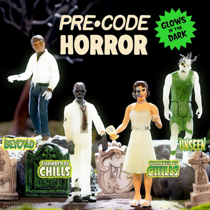 Super7 Pre-Code Horror Chamber of Chills Heartless Zombie (Glow in The Dark) - 3.75" Pre-Code Horror Action Figure Comics Collectibles and Retro Toys
