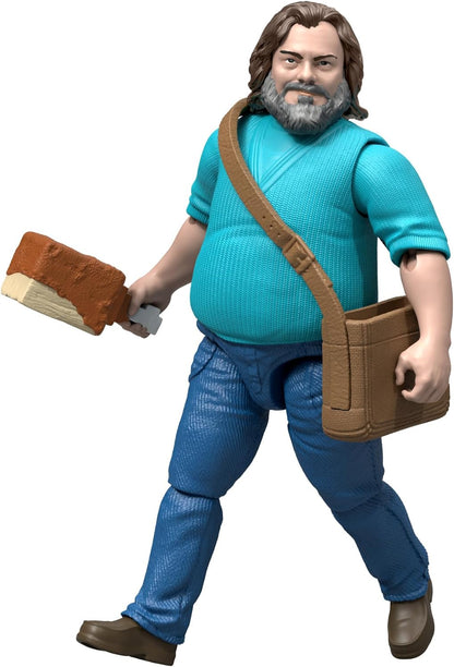 Mattel Minecraft Action Figure & Accessories Set, 4-inch Steve Posable Character Collectible Inspired by A Minecraft Movie, JFR57