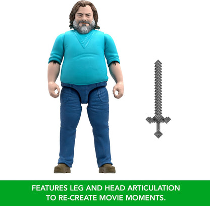 Mattel Minecraft Large-Scale Action Figure, 12-inch Posable Steve Toy Collectible Inspired by A Minecraft Movie, JGG67