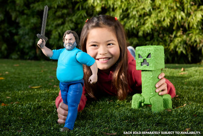 Mattel Minecraft Large-Scale Action Figure, 12-inch Posable Steve Toy Collectible Inspired by A Minecraft Movie, JGG67