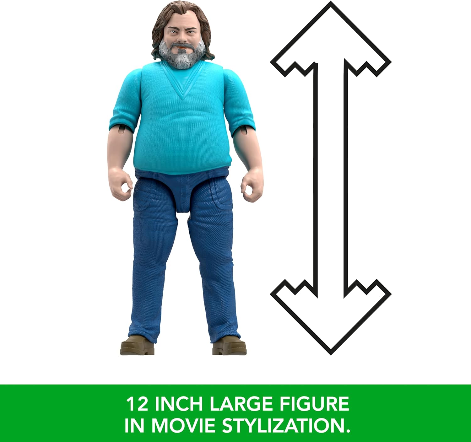 Mattel Minecraft Large-Scale Action Figure, 12-inch Posable Steve Toy Collectible Inspired by A Minecraft Movie, JGG67
