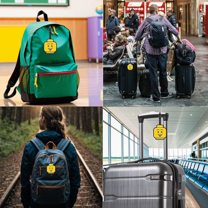 Lego Face Luggage Tag