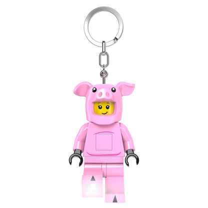 LEGO Minifigures Large 3 Inch Tall Figure Keychain Light - Piggy Girl (KE212H), Pink, Pink