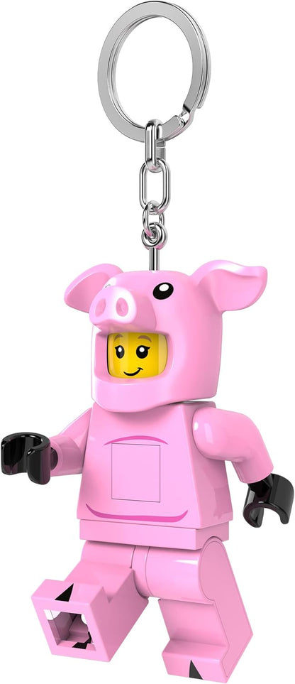 LEGO Minifigures Large 3 Inch Tall Figure Keychain Light - Piggy Girl (KE212H), Pink, Pink