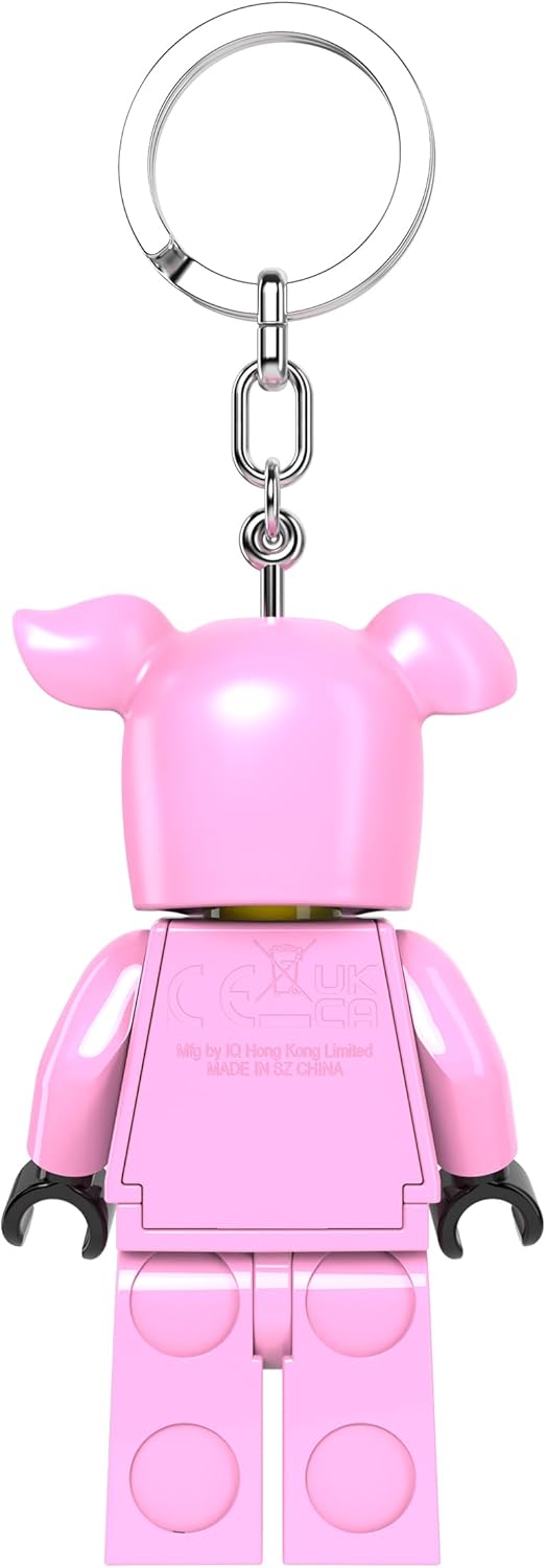 LEGO Minifigures Large 3 Inch Tall Figure Keychain Light - Piggy Girl (KE212H), Pink, Pink