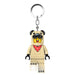 LEGO Minifigures Large 3 Inch Tall Figure Keychain Light - Pug Costume Guy (KE213H), White, White