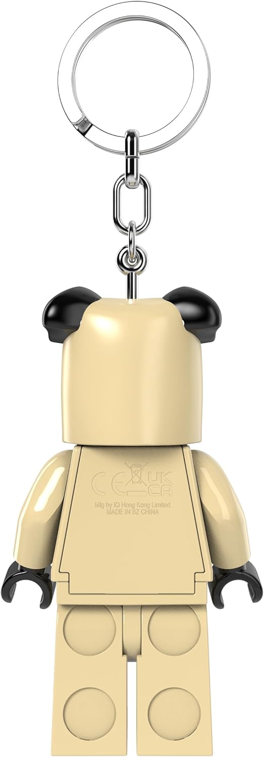 LEGO Minifigures Large 3 Inch Tall Figure Keychain Light - Pug Costume Guy (KE213H), White, White