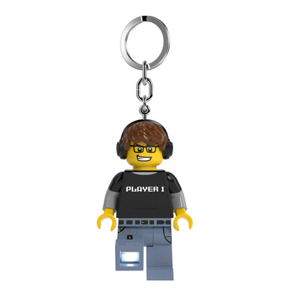 LEGO Minifigures Large 3 Inch Tall Keychain Light - Video Game Guy (KE217H), White, White