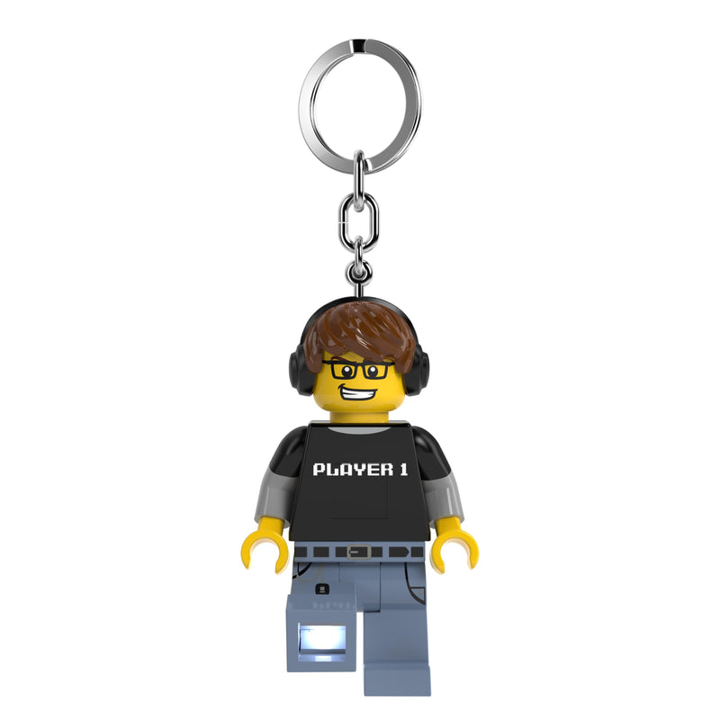 LEGO Minifigures Large 3 Inch Tall Keychain Light - Video Game Guy (KE217H), White, White