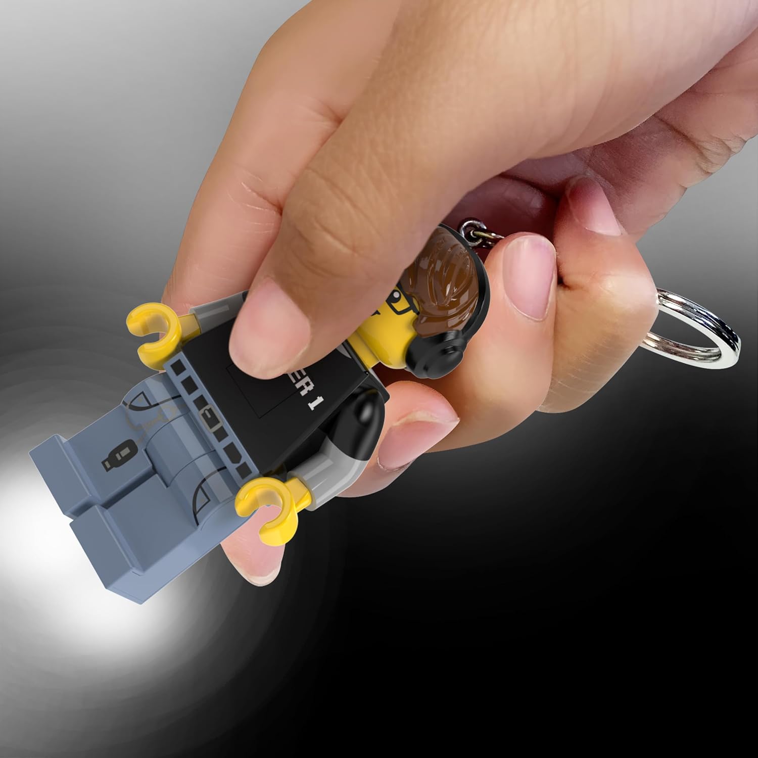 LEGO Minifigures Large 3 Inch Tall Keychain Light - Video Game Guy (KE217H), White, White