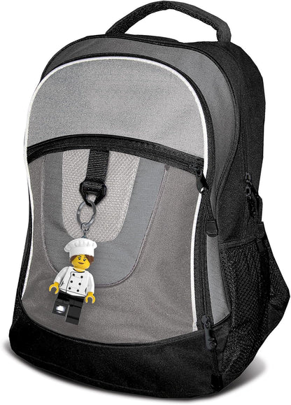 LEGO Minifigures Large 3 Inch Tall Figure Keychain Light - Female Chef (KE218H), White, Large - 3 inches tall