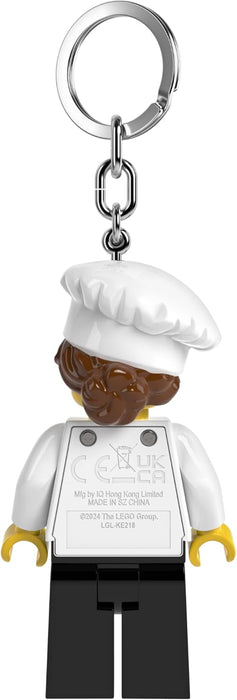 LEGO Minifigures Large 3 Inch Tall Figure Keychain Light - Female Chef (KE218H), White, Large - 3 inches tall