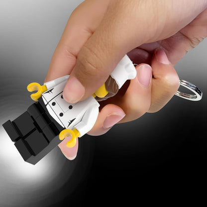 LEGO Minifigures Large 3 Inch Tall Figure Keychain Light - Female Chef (KE218H), White, Large - 3 inches tall