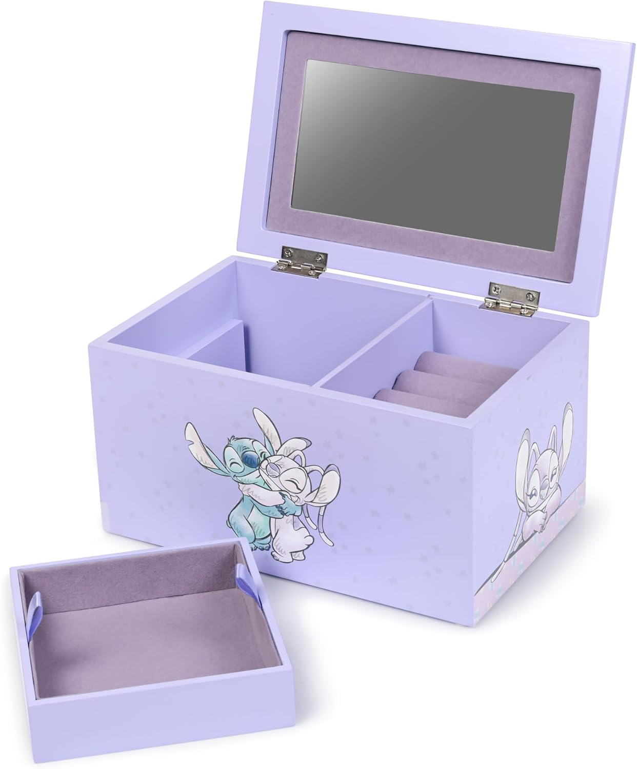 Disney STITCH & ANGEL PURPLE HEART JEWELLERY BOX