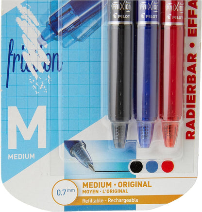Pilot - Frixion Clicker 0.7 – Assorted Colors (Pack Of 3)