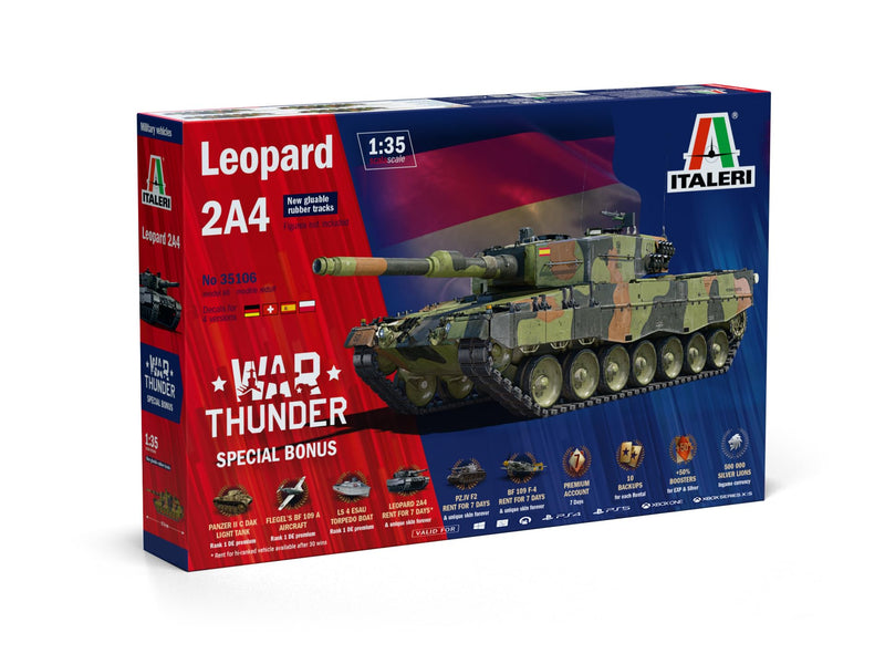 ITALERI IT35106 1/35 Warthunder Leopard 2A4 Plastic Model (Tank