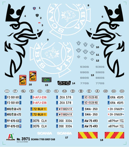 ITALERI - Maquette Camion Scania S770 4x2 Normal Roof Grey Cab |italeri|3971| 1:24 Maquette Char Promo