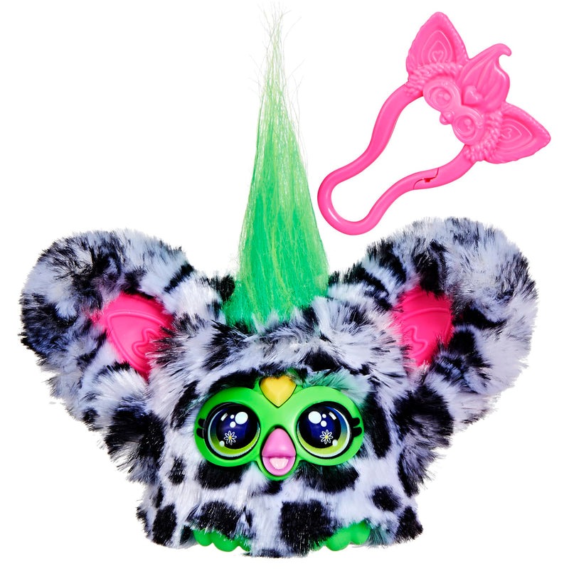 Furby Furblets Moo-Boo Mini Friend, Electronic Plush Toys for Girls & Boys 6+, Cow, Black & White, Speaks Furbish & Plays Music, Series 4