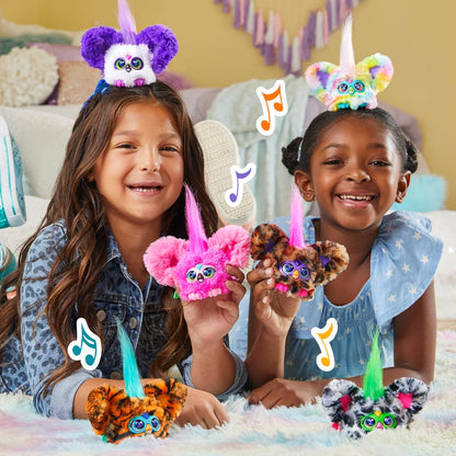 Furby Furblets Moo-Boo Mini Friend, Electronic Plush Toys for Girls & Boys 6+, Cow, Black & White, Speaks Furbish & Plays Music, Series 4