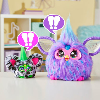 Furby Furblets Moo-Boo Mini Friend, Electronic Plush Toys for Girls & Boys 6+, Cow, Black & White, Speaks Furbish & Plays Music, Series 4
