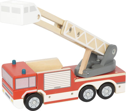 Small Foot - Small Foot - Houten Brandweerwagen met Roterende Ladder