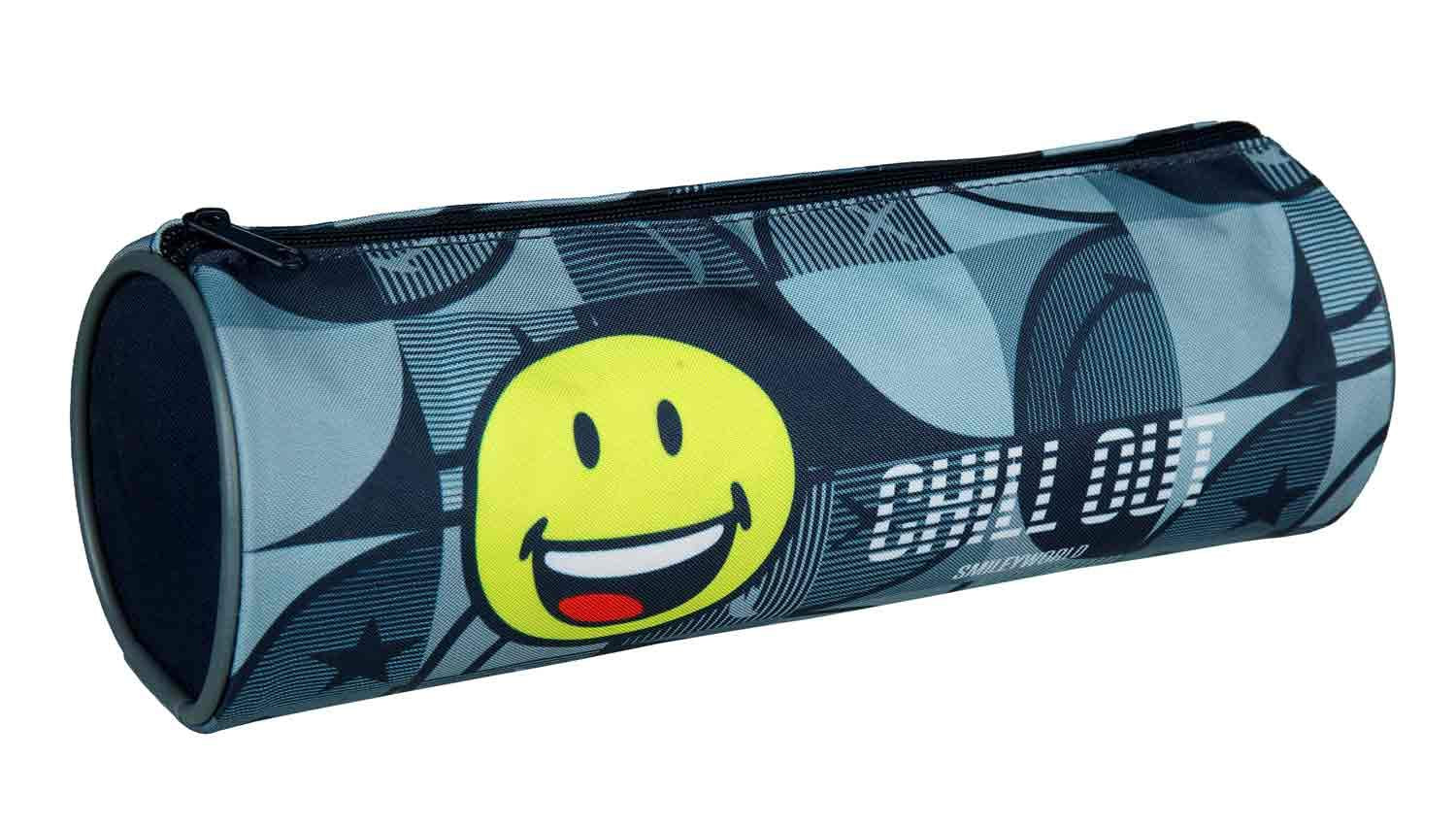 Undercover- Rotolo con Chiusura Lampo, Motivo Smiley e Stampa Fotografica, 22,5 cm di Lunghezza, Diametro Circa 8 cm, Organizer da scrivania, Disegno e cancelleria, Multicolore, SMIL0693