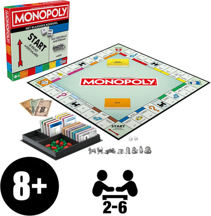 Monopoly Brettspiel mit Aufbewahrungsbox und Spielsteinen groß - Niederländische Version
