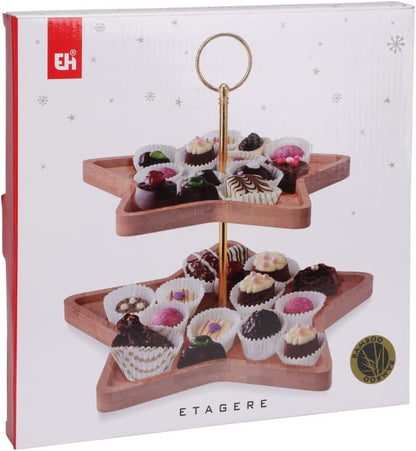 Etagere Ster Bamboe 2-Laags