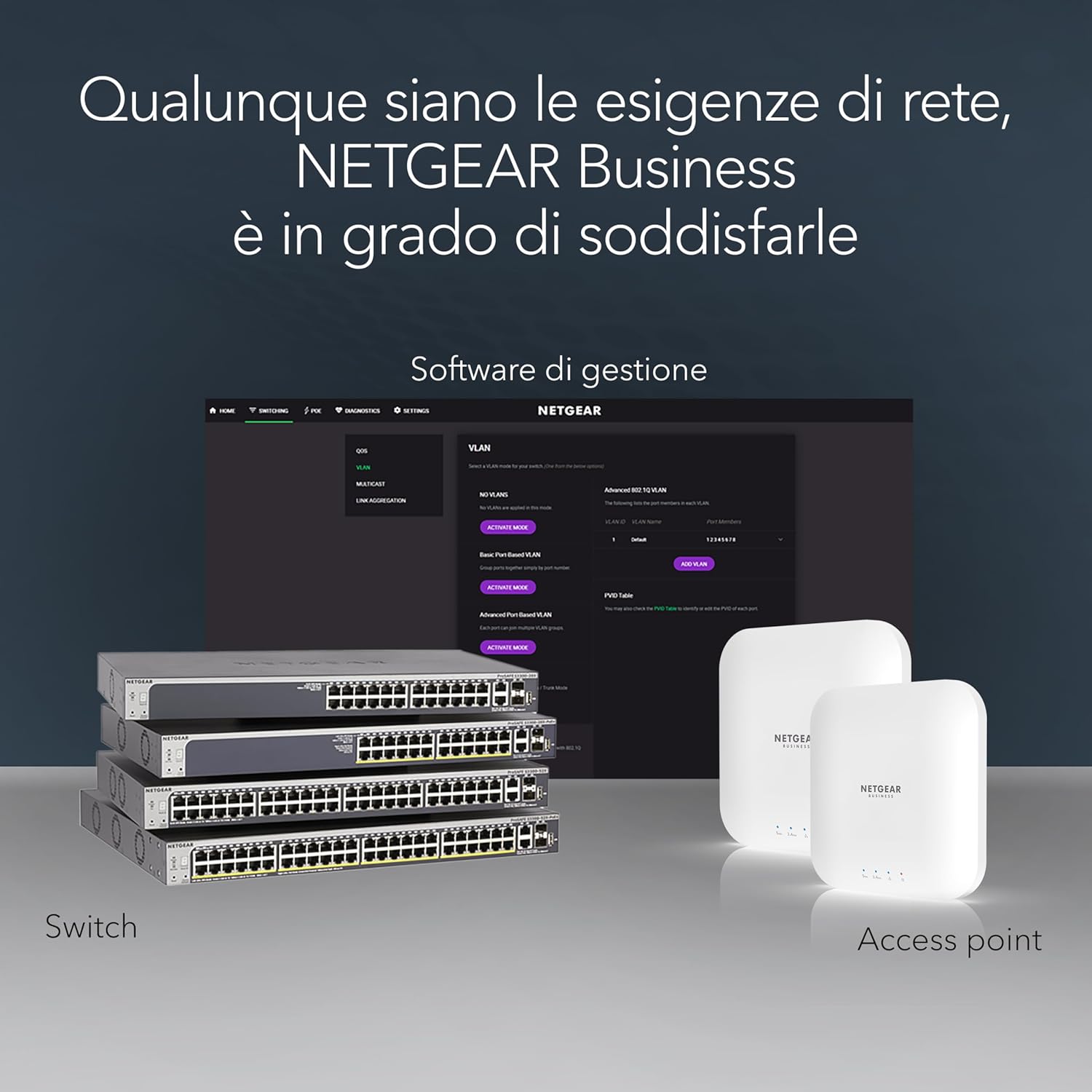 NETGEAR 5 porte, Gigabit Ethernet non gestito GS305PPV2, Switch PoE, con 4 x PoE+, 83W, montaggio a parete o da tavolo