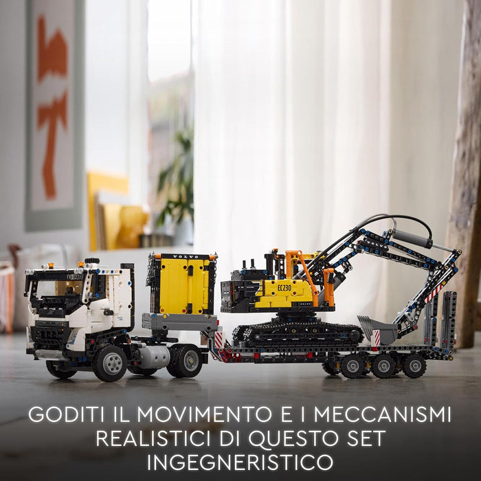 LEGO Technic Autocarro Volvo FMX ed Escavatore Elettrico EC230, Camion Giocattolo con Rimorchio, Veicolo e Stazione Ricarica, Regalo per Bambini e Bambine da 10 Anni Fan dei Giochi da Cantiere 42175