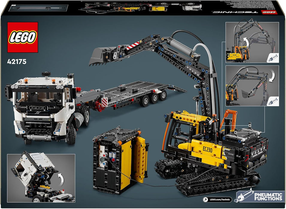 LEGO Technic Autocarro Volvo FMX ed Escavatore Elettrico EC230, Camion Giocattolo con Rimorchio, Veicolo e Stazione Ricarica, Regalo per Bambini e Bambine da 10 Anni Fan dei Giochi da Cantiere 42175