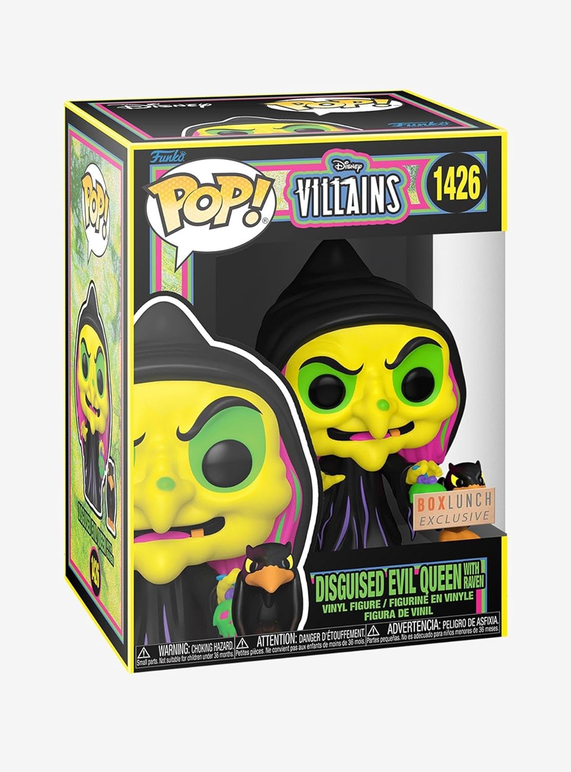 Funko Pop! Vinyl: Disney Villains - Disguised Evil Queen with Raven *Blacklight* (BoxLunch Exclusive), 76719