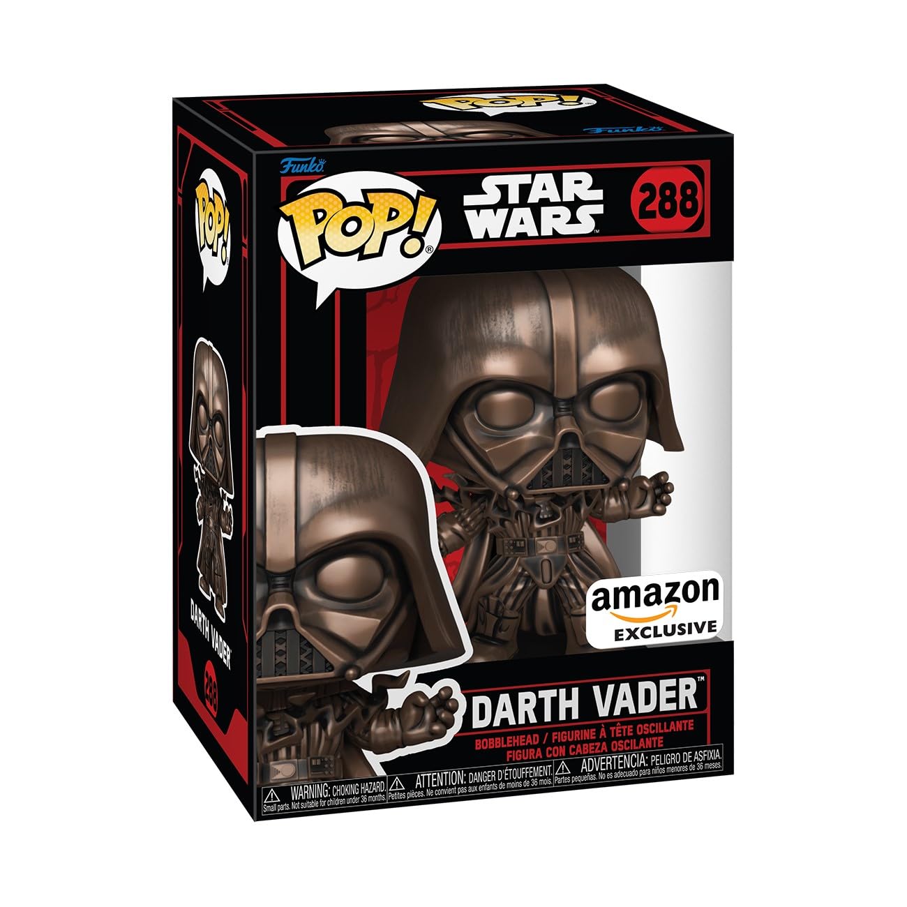 Funko Pop! Star Wars: Star Wars Darkside - Darth Vader - Metallic - Bronze - Amazon Exclusive - Collectable Vinyl Figure - Gift Idea - Official Merchandise - Toys for Kids & Adults - Movies Fans