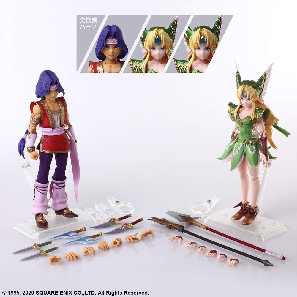 Square Enix - TRIALS OF MANA BRING ARTS ACTION FIGURE - HAWKEYE & RIESZ