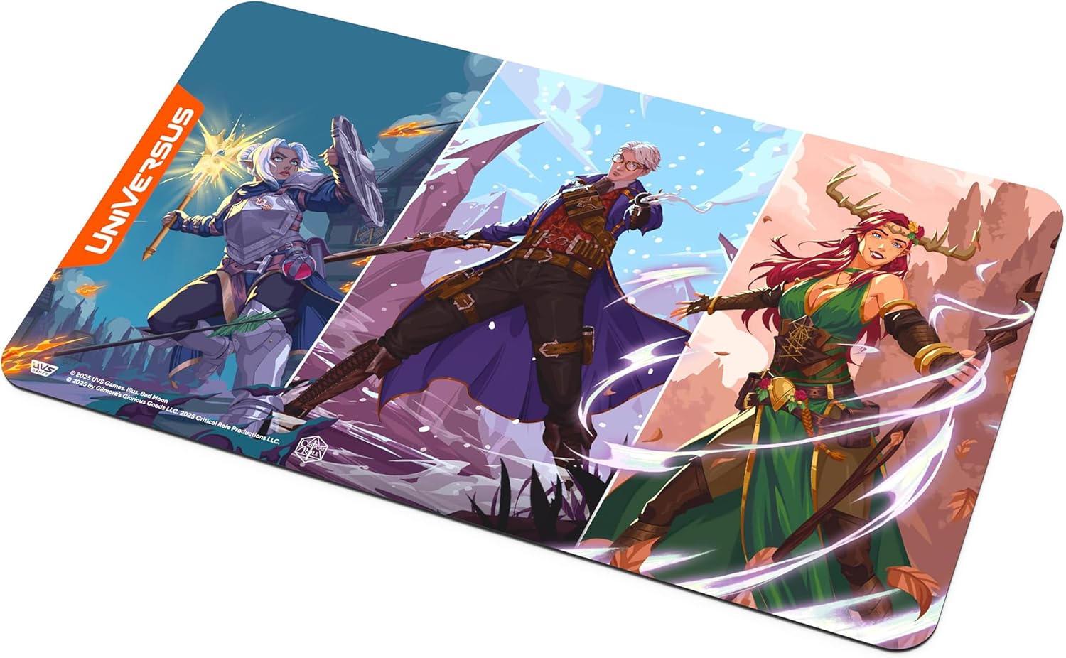 UniVersus: Critical Role: Heroes of Exandria - Pike, Percival, Keyleth of Vox Machina Playmat - 24 x 14, Neoprene, Tabletop Game Accessory, UVS Games