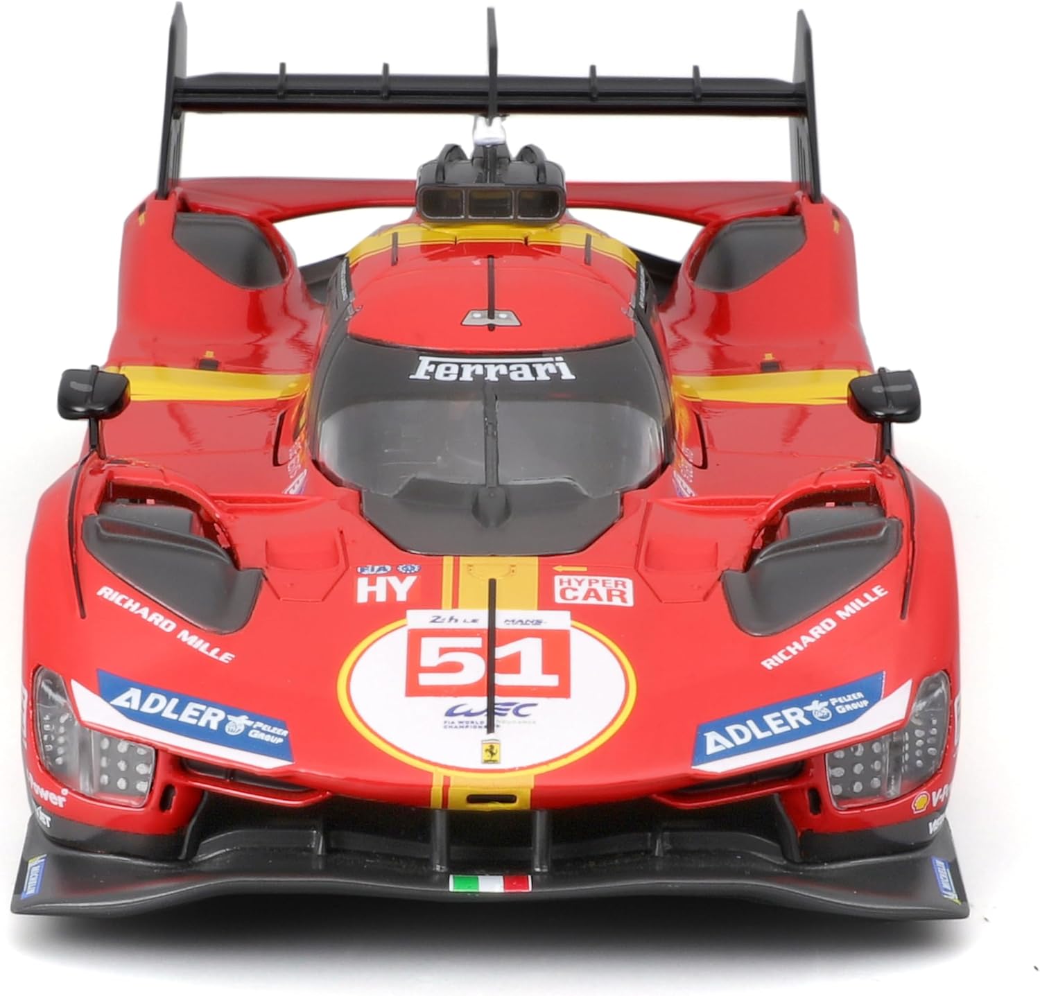 Burago 1/24 Maqueta Coche Ferrari 499P LMH, Cuerpo de Metal, Apertura de Puertas Manual, 24h Le Mans 2023, Maquetas de Coches, Miniatura de colección, Competición, Carreras, +14 años (78059