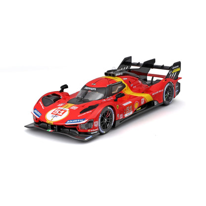 Burago 1/24 Maqueta Coche Ferrari 499P LMH, Cuerpo de Metal, Apertura de Puertas Manual, 24h Le Mans 2023, Maquetas de Coches, Miniatura de colección, Competición, Carreras, +14 años (78059
