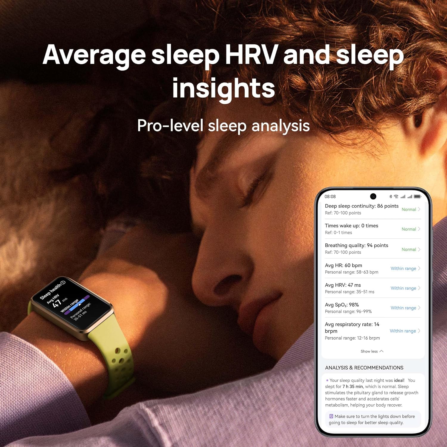 HUAWEI Band 10 Smartwatch Aluminum Alloy Case up to 14 Days Battery Life, iOS & Android, Average Sleep HRV and Sleep Insights with an AI-powered Fitness Monitoring Tracker, Sleep Breathing Awareness