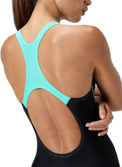 Speedo Women's Medley Logo Swimsuit Swimming Costume Arctic Glass Size 38" Approx UK 16