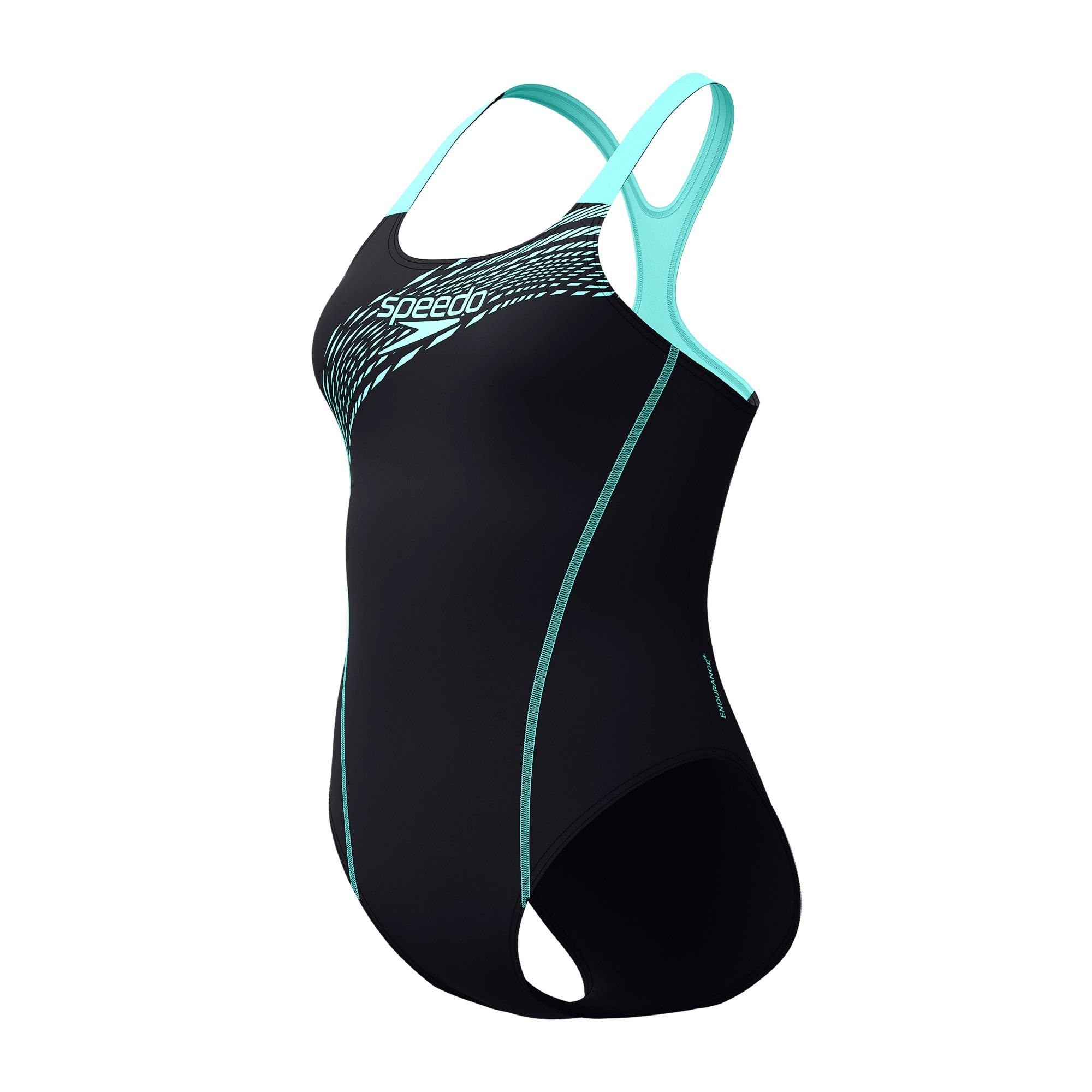 Speedo Women's Medley Logo Swimsuit Swimming Costume Arctic Glass Size 40" Approx UK 18