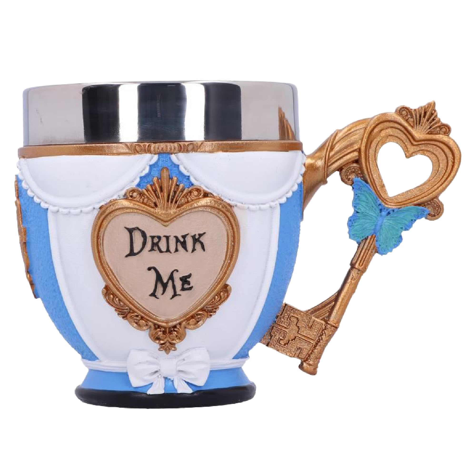 Nemesis Now Pinkys Up-Tazza Alice, 11 cm, Resina, Bianco