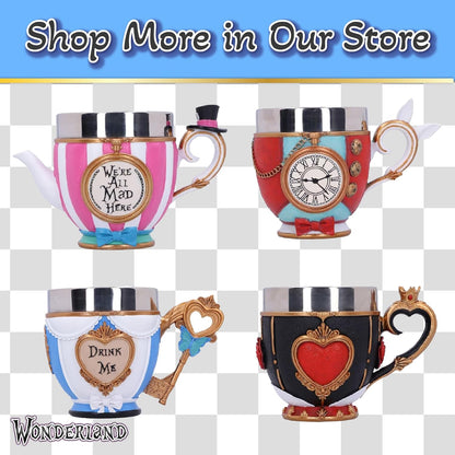 Nemesis Now Pinkys Up-Tazza Alice, 11 cm, Resina, Bianco