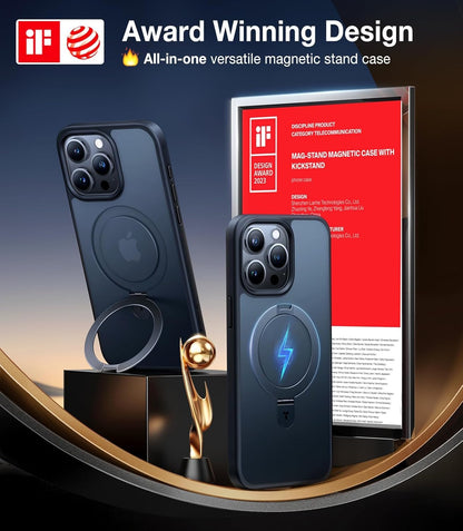 TORRAS Handyhülle UPRO Ostand Matte für iPhone 15 PRO (schwarz