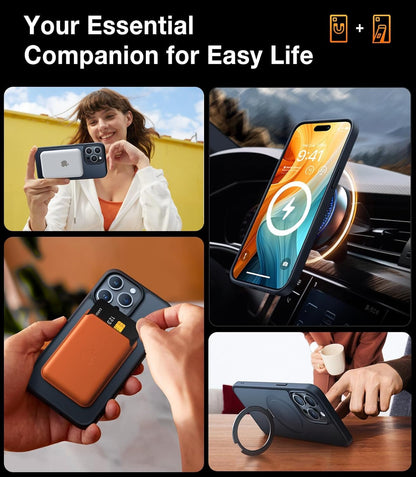 TORRAS Handyhülle UPRO Ostand Matte für iPhone 15 PRO (schwarz