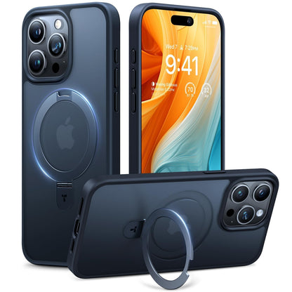 TORRAS Handyhülle UPRO Ostand Matte für iPhone 15 PRO (schwarz