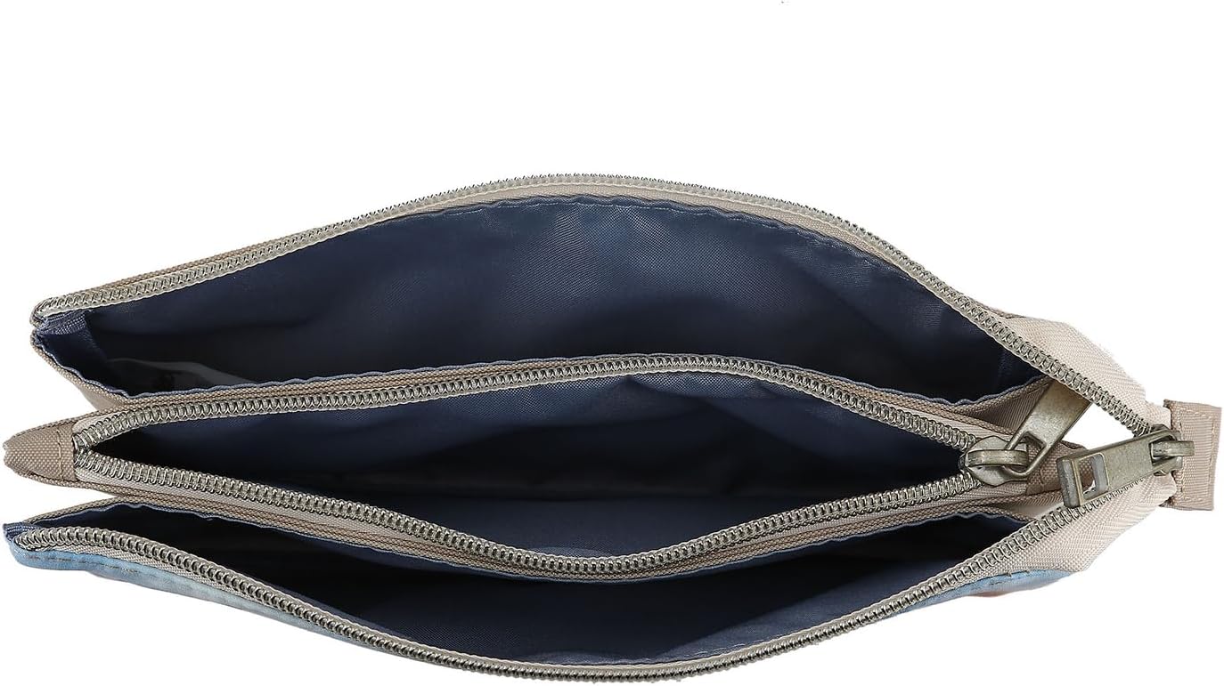 Depesche 13342 Miss Melody Poppy Sand Pencil Case in Beige with Horse Motif and Poppies Pencil Case with 3 Inner Compartments